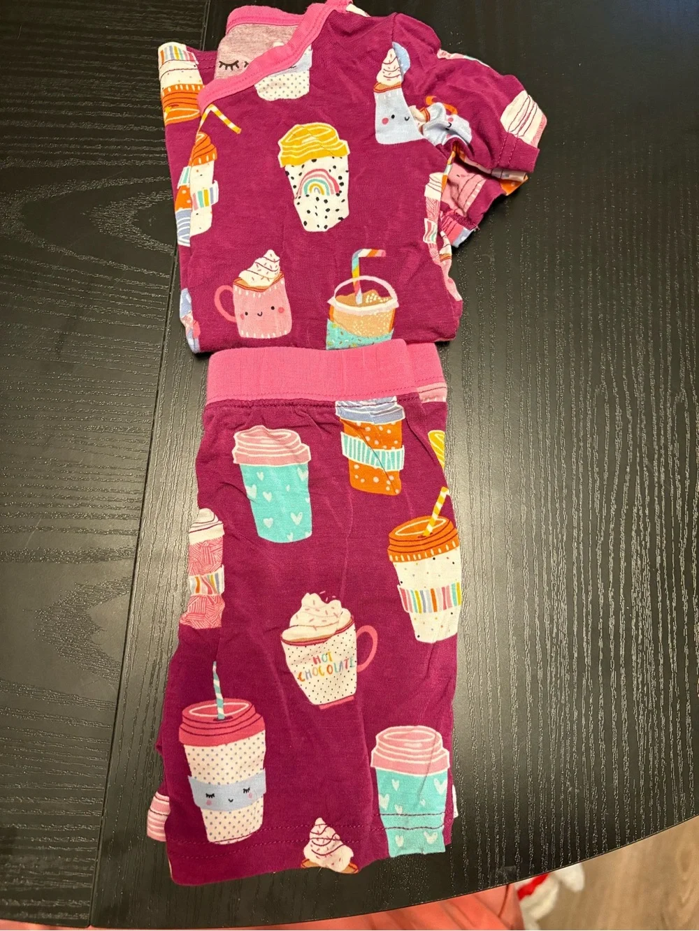 Little Sleepies Berry Purple Hot Cocoa Cup Print Pajama Set